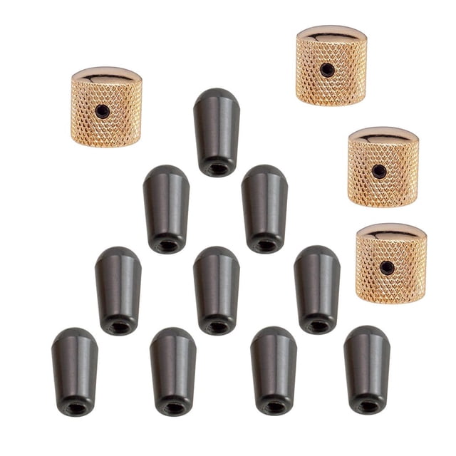 Esquirla Electric Guitar Dome Knobs Screw Type+3 Way Toggle Switch Knobs Tips for LP