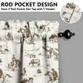 thumbnail image 5 of Kitchen Curtains 24 Inch Short - 3 Panel Set, Cute Horse Pony Print, Rod Pocket Window Curtain, 100% Polyester for Farmhouse, Retro Rural Kitchen, Easy Wash, 5 of 6