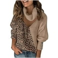 thumbnail image 2 of Aloohaidyvio Sweaters for Women,Women Fashoin Print Patchwork Long Sleeves Turtleneck Sweater Knitting Top, 2 of 6