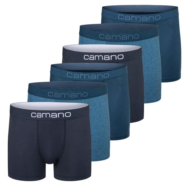 Camano Calzoncillos bóxer para hombre, pack de 6 - Comfort BCI Cotton, pantalones, algodón elástico Azul XL (X-Large)
