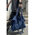 thumbnail image 6 of CoCopeaunts Women\‘s Casual Denim Shoulder Bag Large Hobo Satchel Messenger Bag Fashion Purse Canvas Crossbody Bag, 6 of 7