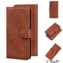 SaniMore Wallet Case for Samsung Galaxy S23 Ultra 6.8 inch, Magnetic Clasp Flip Kickstand Luxury PU Leather Cover Built-in Cash & Card Slots RFID Blocking for Samsung S23 Ultra, Brown
