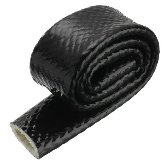 Uxcell 0.6" ID 1.6ft Heat Shielded Fire Sleeve Silicone Coated Fiberglass Tape, for Automotive Hose Lines
