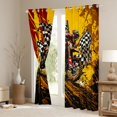 thumbnail image 3 of Castle Fairy Grunge Motocross Black Out Curtains for Teens, Muddy Track Flags Curtains Pack of 2 (42x63 Each) for Extreme Bedroom, Red Yellow, 3 of 6