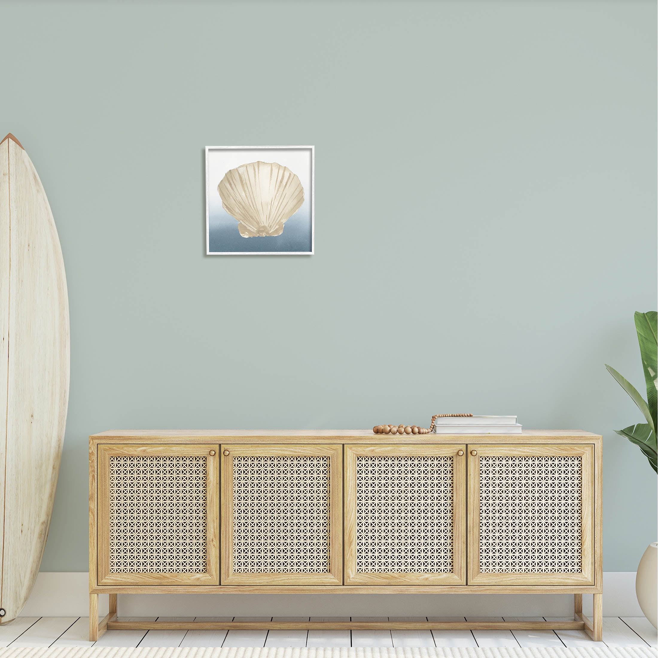 Aquatic Seashell Clam Composition Animals & Insects Graphic Art White Framed Art Print Wall Art