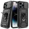 thumbnail image 1 of Elegant Choise for iPhone 14 Pro Max Case with Ring Stand Slide Camera Lens Protective Phone Cover, Black, 1 of 14