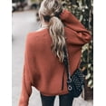 thumbnail image 2 of Women's Oversized Sweaters Batwing Sleeve Mock Neck Jumper Tops Chunky Knit Pullover Sweater, 2 of 11