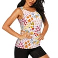 thumbnail image 2 of Xecao Colorful Floral print women's scoop neck, loose-fit workout tank tops for the gym., 2 of 9