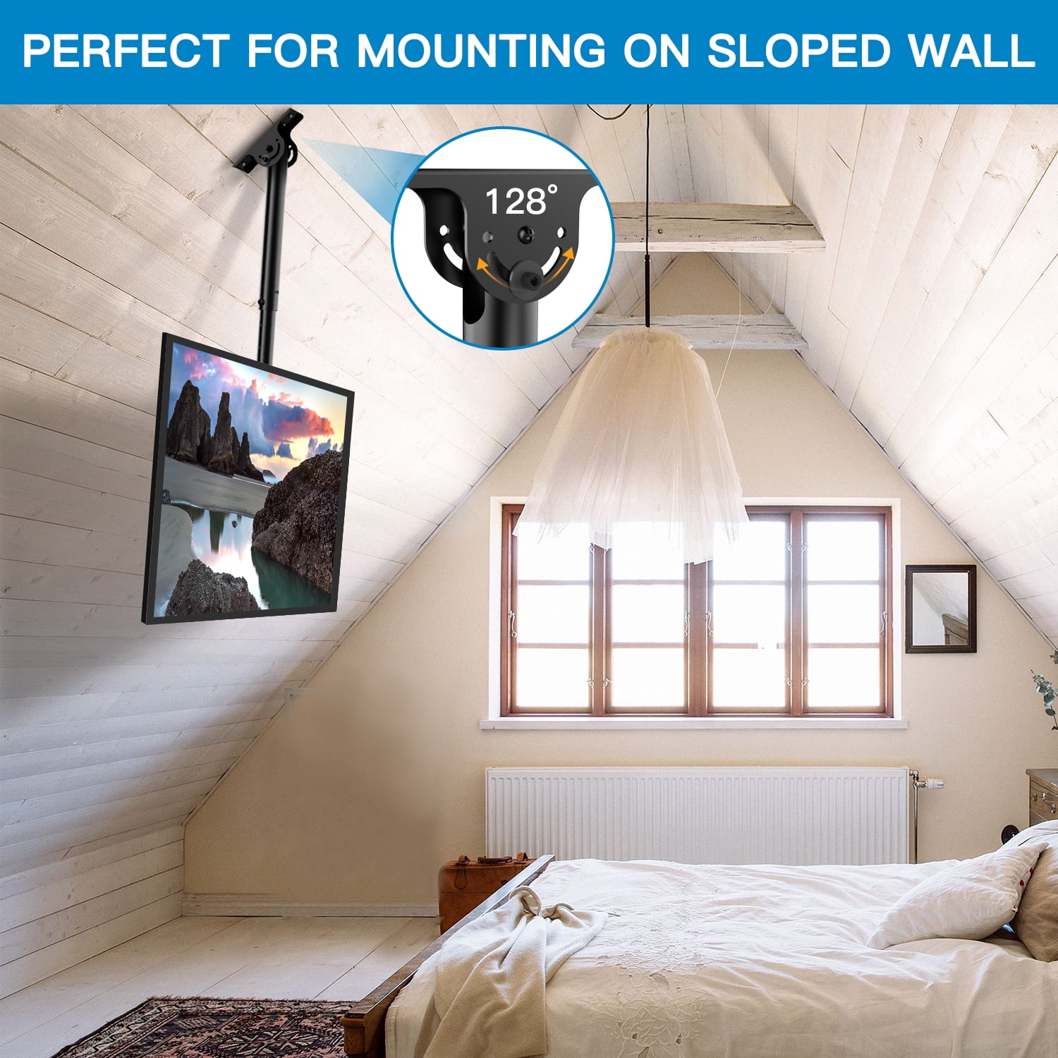 How To Mount A Tv On Sloped Ceiling Shelly Lighting