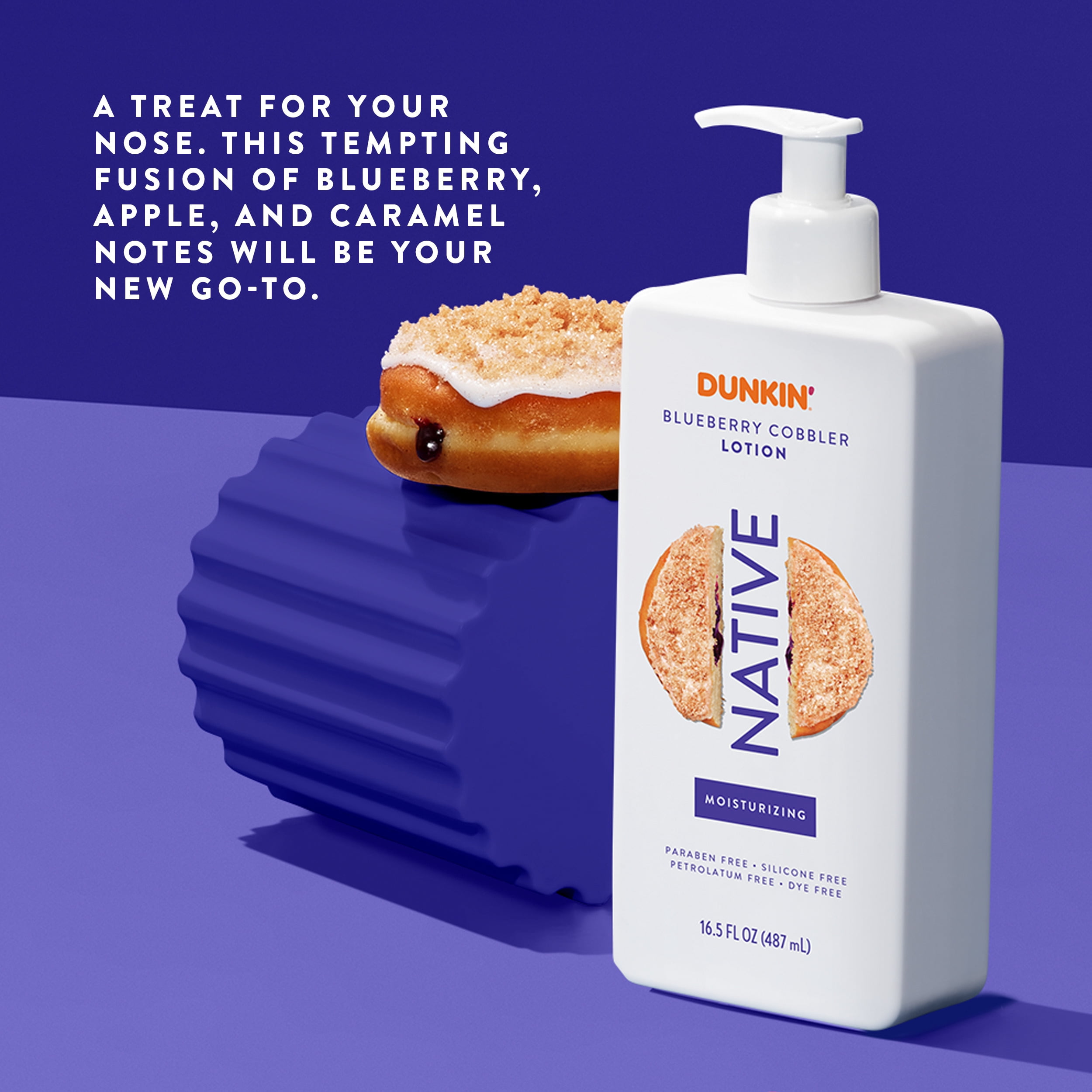 Native Dunkin Moisturizing Body Lotion, Blueberry Cobbler ,16.5 oz