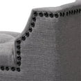 thumbnail image 4 of Bowery Hill Tufted Linen Fabric and Wood Bench in Gray, 4 of 9