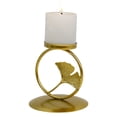 thumbnail image 1 of Iron Candle Holder Candlestick Retro Ginkgo Leaf Aromatherapy Essential Oil Burner Decoration for Home (Golden, Small), 1 of 7