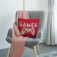 thumbnail image 4 of HGOD DESIGNS Best Gamer Throw Pillow Cover Decorative Ever Video Games Geek on Red Background Cushion Cover Pillow Cases Bedroom Livingroom 18" x 18", 4 of 6