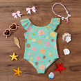 thumbnail image 5 of Abcomgle Toddler Girl Swimsuit 4t Candy Graphic One Piece Swimsuit for Girls Ruffled Stretchy Swimwear for Girls, 5 of 7