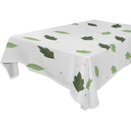 SKYSONIC 60"x108" Square Tablecloth with Blown Leaves Prints, Anti-Wrinkle and Smooth Table Cloth for Kitchen/Home Party Decoration