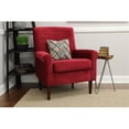 thumbnail image 2 of Pemberly Row Traditional 17.5"H Fabric Rolled Arm Lounge Chair in Red, 2 of 5