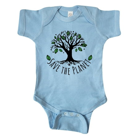

Inktastic Save the Planet Tree Design with Green Leaves Gift Baby Boy or Baby Girl Bodysuit