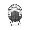 thumbnail image 6 of Jayson Outdoor Wicker Teardrop Chair with Cushion, Gray and Dark Gray, 6 of 9