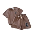 thumbnail image 4 of Girls Summer Outfit Short Sleeve Tee and Shorts Two Piece Casual Playwear Comfortable Breathable Kids Girls Two Piece Set 18-24 Months, 4 of 4