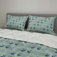 thumbnail image 2 of Abstract Comforter & Sham Bedding Set, Digitally Generated Surreal Print of Geometric Streaks, 3 pcs Duvet Set Microfiber Filling Quilt, 5 Sizes, Dark Blue Sea Green, by Ambesonne, 2 of 4