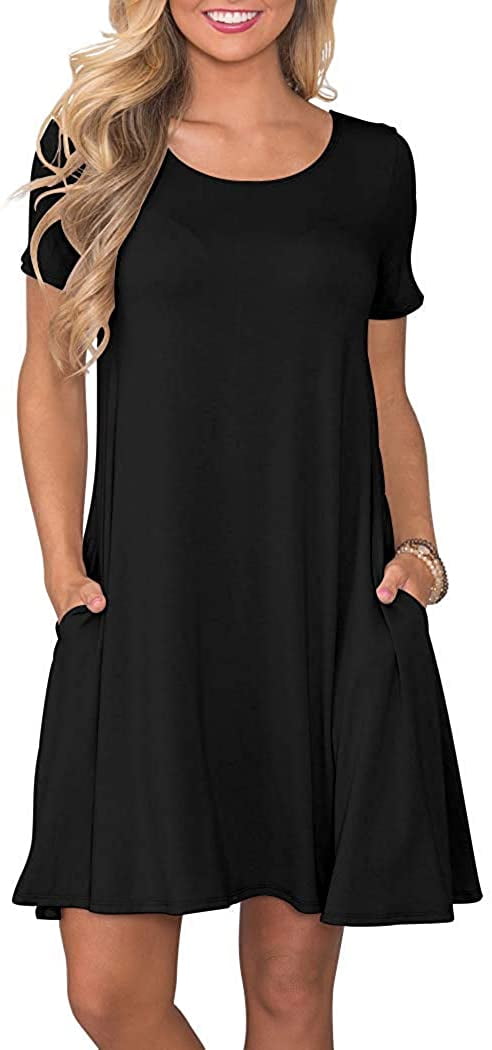 Shirt Dresses Short Sleeve Swing Dress 