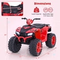 thumbnail image 3 of Gymax Kids Ride-On ATV 24V Battery Powered Electric Vehicle w/ Wireless Connection Music Radio LED Lights Red, 3 of 10