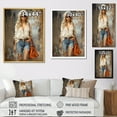 thumbnail image 4 of Designart "A Forward-Thinking Denim Fashionista I" Fashion Floater Framed Wall Art Living Room, 4 of 5