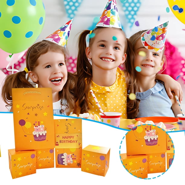Caja sorpresa con cajas rebotantes - Caja romántica para la propuesta de cumpleaños - Incluye bolsa de regalo y sobre rojo - Papel de cartón