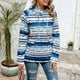 thumbnail image 3 of Sudadera con Capucha para Mujer Patrones Estampados De Rayas De Colores Sudadera De Lana con Cordón Y Capucha De Manga Larga para Uso Diario Rayas Finas Azules S, 3 of 6