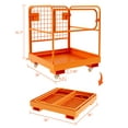 thumbnail image 2 of Garvee 36"x36"Forklift Safety Cage, 1200lbs Load Capacity with Wheels, Forklift Man Basket Platform for 1-3 People, Protective Guardrail for Aerial Work, Orange, 2 of 9