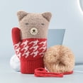 thumbnail image 1 of Gants Rouges Mitaines Gants Chauds pour Enfants Coupe-Vent et Épaissis Mitaines Mignonnes en Peluche Gants pour Enfants, 1 of 3