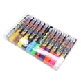 thumbnail image 1 of Marcadores de tiza líquida de 10 colores, punta doble de 6mm, escritura suave y colores vibrantes. Ideales para vidrio, pizarrón y paneles fluorescentes. Incluye 10 plumas marcadoras., 1 of 6