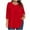 Red, variant on Diufon Womens Plus Size Tops Summer Casual 3/4 Sleeve Crew Neck Tunics Shirts Dressy Pleated Loose Blouses
