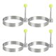 thumbnail image 1 of 4 Pack Fried Egg Rings Mold Non Stick For Griddle Pan, Circle Egg Sharpe With Handle, Stainless Steel Egg Form, 1 of 5