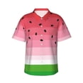 thumbnail image 1 of Fotbe Watermelon Camisa Hawaiana para Hombre Unisex – Camisa Casual de Verano con Botones de Manga Corta de Algodón y Lino,3X-Large, 1 of 7