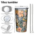 thumbnail image 4 of Pioneer Flower 10oz Tumblers Stainless Steel Tumbler with Lid and Straw,Vacuum Insulated Double Wall Travel Tumbler Cups with Cleaning Brush for Coffee, Tea, 4 of 4