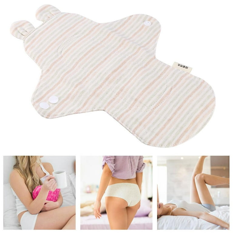 Tebru Cloth Menstrual Pad,250mm Reusable Organic Cotton Menstrual Pad  Washable Day&Night Panty Liner Sanitary Cloth,Sanitary Napkins 