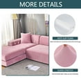 thumbnail image 4 of Stretch Sectional Couch Covers Velvet, L-Shaped Sofa Covers Velvet 2 Piece Soft Furniture Protector with Elastic Bottom for Dogs Cats -Light blue-4-seater + 4-Seater, 4 of 8