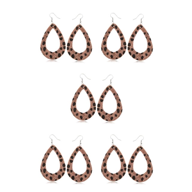 Pendientes de gota de agua Sonducket 1 par estampado de leopardo