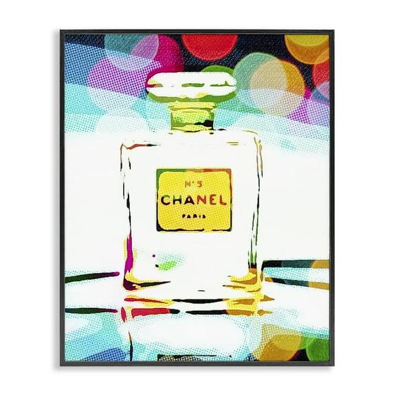 Stupell Industries Perfume with Modern Bokeh Fashion Painting Black Framed Art Print Wall Art, 11 x 14