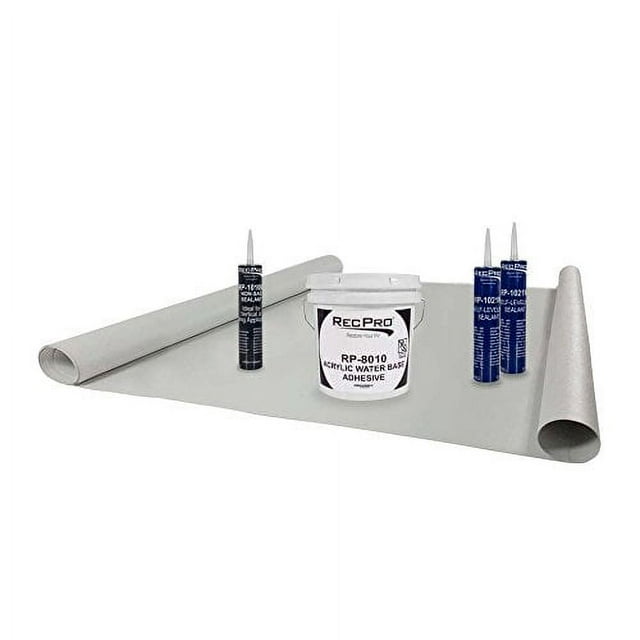 RecPro PVC RV Slide Out Rubber Roof Kit | 4' Wide | RV Rubber Roof Kit | RV (Camper) Roof Repair (8ft) | Made in USA