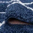 thumbnail image 6 of Jersey Shag Contemporary Diamond Navy and White Polypropylene Indoor Area Rug, 3'x5' Rectangle, 6 of 9