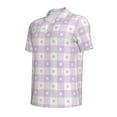 thumbnail image 4 of Wukai Floral Purple Buffalo Plaid Men’s Polo Shirts,Quick-Dry Athletic Shirt,Classic Fit Shirts-XX-Large, 4 of 8