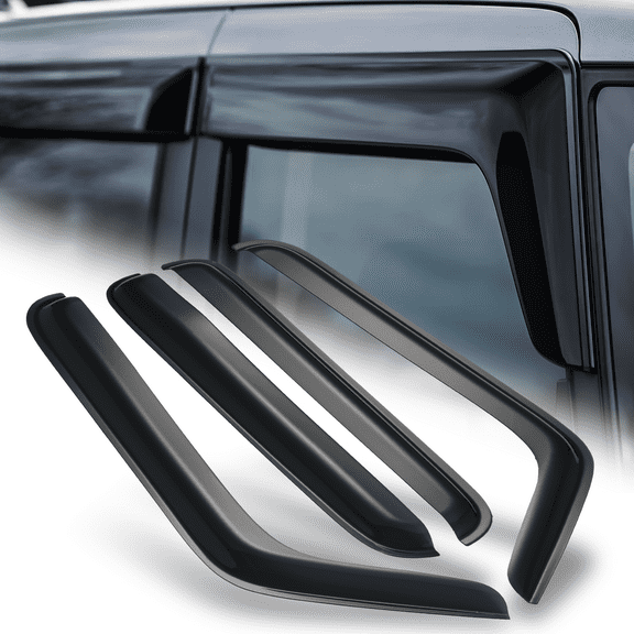 M-AUTO 4Pcs Smoke Window Visor Shade Vent Rain Wind Deflector Guard for 2007 2008 2009 2010 2011 2012 2013 2014 Jeep Wrangler