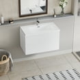 thumbnail image 4 of Modern 36" Wall-Mounted Bathroom Vanity in Glossy White with Resin Top Basin, 4 of 8