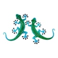 thumbnail image 2 of 2 piezas de decoración de pared de gecko de hierro, adorno artesanal de moda, arte de pared de gecko Azul Verde, 2 of 9