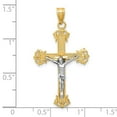 thumbnail image 5 of Auriga 10K Two-tone Gold Diamond-cut Crucifix Cross Pendant for Women (L-40mm, W-22mm), 5 of 6