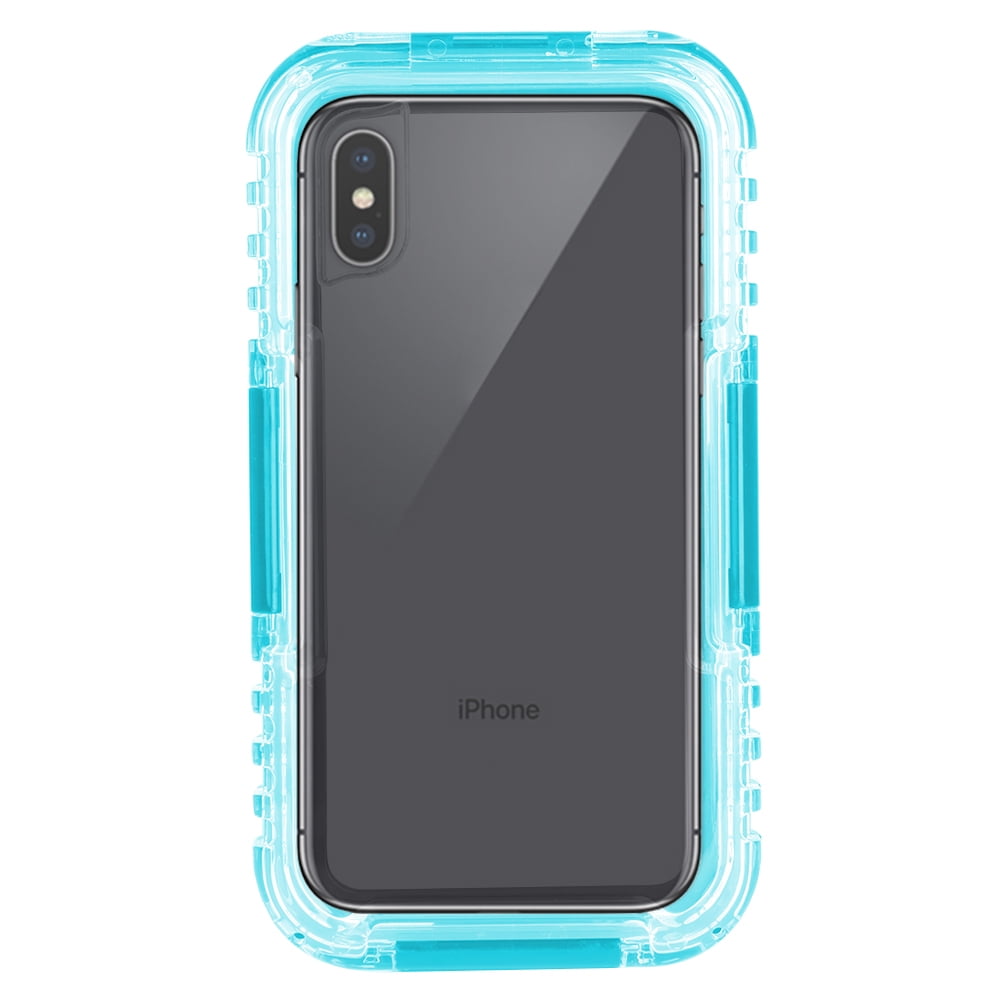 Premium Waterproof Fully Sealed Hard Case For Apple iPhone XS / iPhone X With Protective Cover And Shockproof Protection (Aqua)