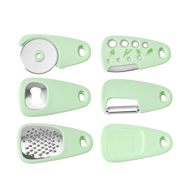 Yuarrent Juego de utensilios de cocina con mango de Abs, 6 piezas para pelar cuchillo, rallador, accesorios de cocina de acero inoxidable Cocina y Comedor