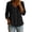 Black #013, variant on Cotton Linen Shirts for Women Empire Waist Button Down V Neck Blouses Casual Long Sleeve Lightweight Peplum Tops, S
